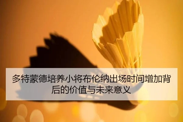 多特蒙德培养小将布伦纳出场时间增加背后的价值与未来意义